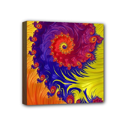 Fractal Spiral Bright Colors Mini Canvas 4  x 4  (Stretched) from ArtsNow.com
