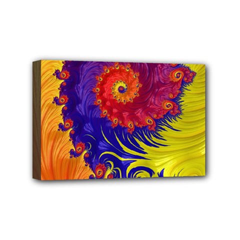 Fractal Spiral Bright Colors Mini Canvas 6  x 4  (Stretched) from ArtsNow.com