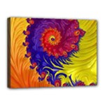 Fractal Spiral Bright Colors Canvas 16  x 12  (Stretched)