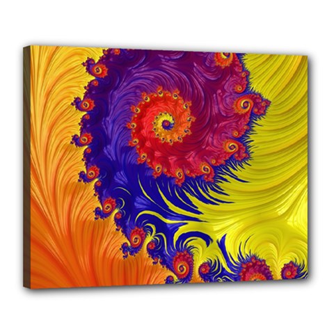 Fractal Spiral Bright Colors Canvas 20  x 16  (Stretched) from ArtsNow.com
