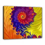 Fractal Spiral Bright Colors Canvas 20  x 16  (Stretched)