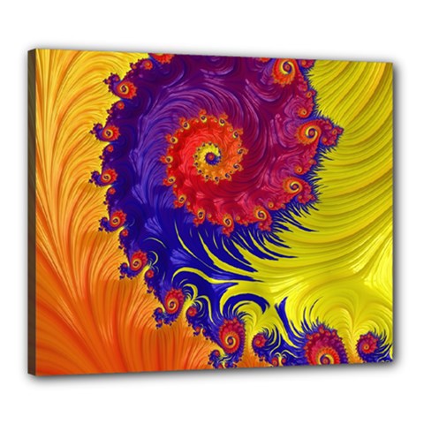 Fractal Spiral Bright Colors Canvas 24  x 20  (Stretched) from ArtsNow.com