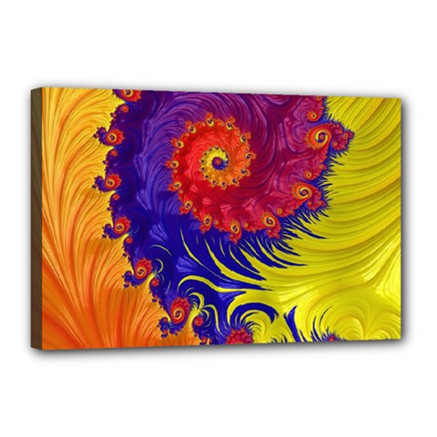 Fractal Spiral Bright Colors Canvas 18  x 12  (Stretched) from ArtsNow.com