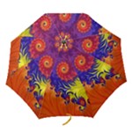 Fractal Spiral Bright Colors Folding Umbrellas