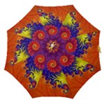 Fractal Spiral Bright Colors Straight Umbrellas