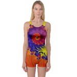 Fractal Spiral Bright Colors One Piece Boyleg Swimsuit