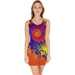 Fractal Spiral Bright Colors Bodycon Dress