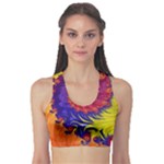 Fractal Spiral Bright Colors Sports Bra