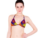 Fractal Spiral Bright Colors Bikini Top