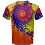 Fractal Spiral Bright Colors Men s Cotton Tee