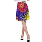 Fractal Spiral Bright Colors A-Line Skirt