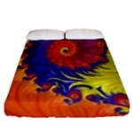 Fractal Spiral Bright Colors Fitted Sheet (Queen Size)