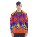 Fractal Spiral Bright Colors Men s Hooded Windbreaker