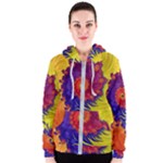 Fractal Spiral Bright Colors Women s Zipper Hoodie