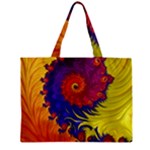 Fractal Spiral Bright Colors Zipper Mini Tote Bag