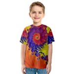 Fractal Spiral Bright Colors Kids  Sport Mesh Tee