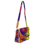 Fractal Spiral Bright Colors Shoulder Bag with Back Zipper