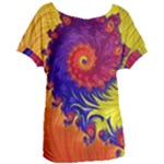 Fractal Spiral Bright Colors Women s Oversized Tee