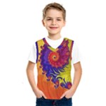 Fractal Spiral Bright Colors Kids  Basketball Tank Top