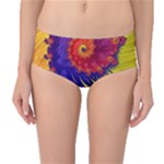 Fractal Spiral Bright Colors Mid-Waist Bikini Bottoms