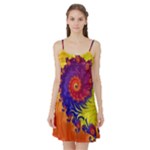 Fractal Spiral Bright Colors Satin Night Slip