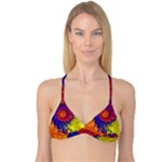 Fractal Spiral Bright Colors Reversible Tri Bikini Top