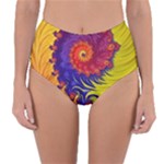 Fractal Spiral Bright Colors Reversible High-Waist Bikini Bottoms