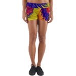 Fractal Spiral Bright Colors Yoga Shorts