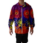 Fractal Spiral Bright Colors Kids  Hooded Windbreaker