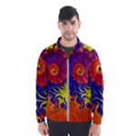 Fractal Spiral Bright Colors Men s Windbreaker