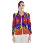 Fractal Spiral Bright Colors Women s Windbreaker