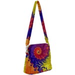 Fractal Spiral Bright Colors Zipper Messenger Bag