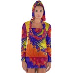 Fractal Spiral Bright Colors Long Sleeve Hooded T-shirt