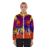 Fractal Spiral Bright Colors Women s Bomber Jacket