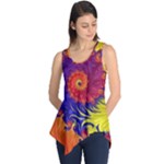 Fractal Spiral Bright Colors Sleeveless Tunic