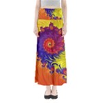 Fractal Spiral Bright Colors Full Length Maxi Skirt