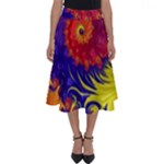 Fractal Spiral Bright Colors Perfect Length Midi Skirt