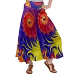 Fractal Spiral Bright Colors Satin Palazzo Pants