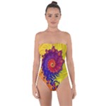 Fractal Spiral Bright Colors Tie Back One Piece Swimsuit