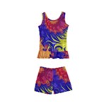 Fractal Spiral Bright Colors Kids  Boyleg Swimsuit