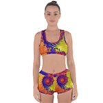 Fractal Spiral Bright Colors Racerback Boyleg Bikini Set