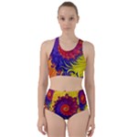 Fractal Spiral Bright Colors Racer Back Bikini Set