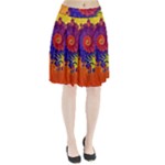 Fractal Spiral Bright Colors Pleated Skirt