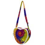 Fractal Spiral Bright Colors Heart Shoulder Bag