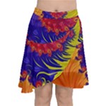 Fractal Spiral Bright Colors Chiffon Wrap Front Skirt