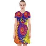 Fractal Spiral Bright Colors Adorable in Chiffon Dress