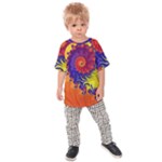 Fractal Spiral Bright Colors Kids  Raglan Tee