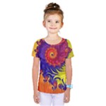 Fractal Spiral Bright Colors Kids  One Piece Tee