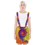 Fractal Spiral Bright Colors Braces Suspender Skirt