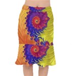 Fractal Spiral Bright Colors Short Mermaid Skirt